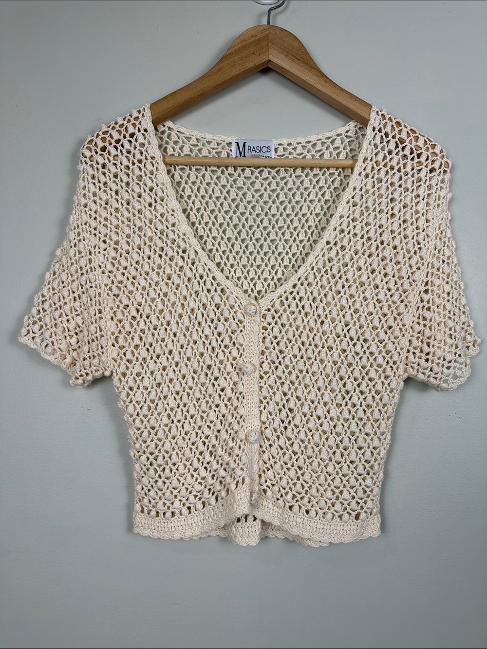 53. Vintage crochet cardigan short sleeved.